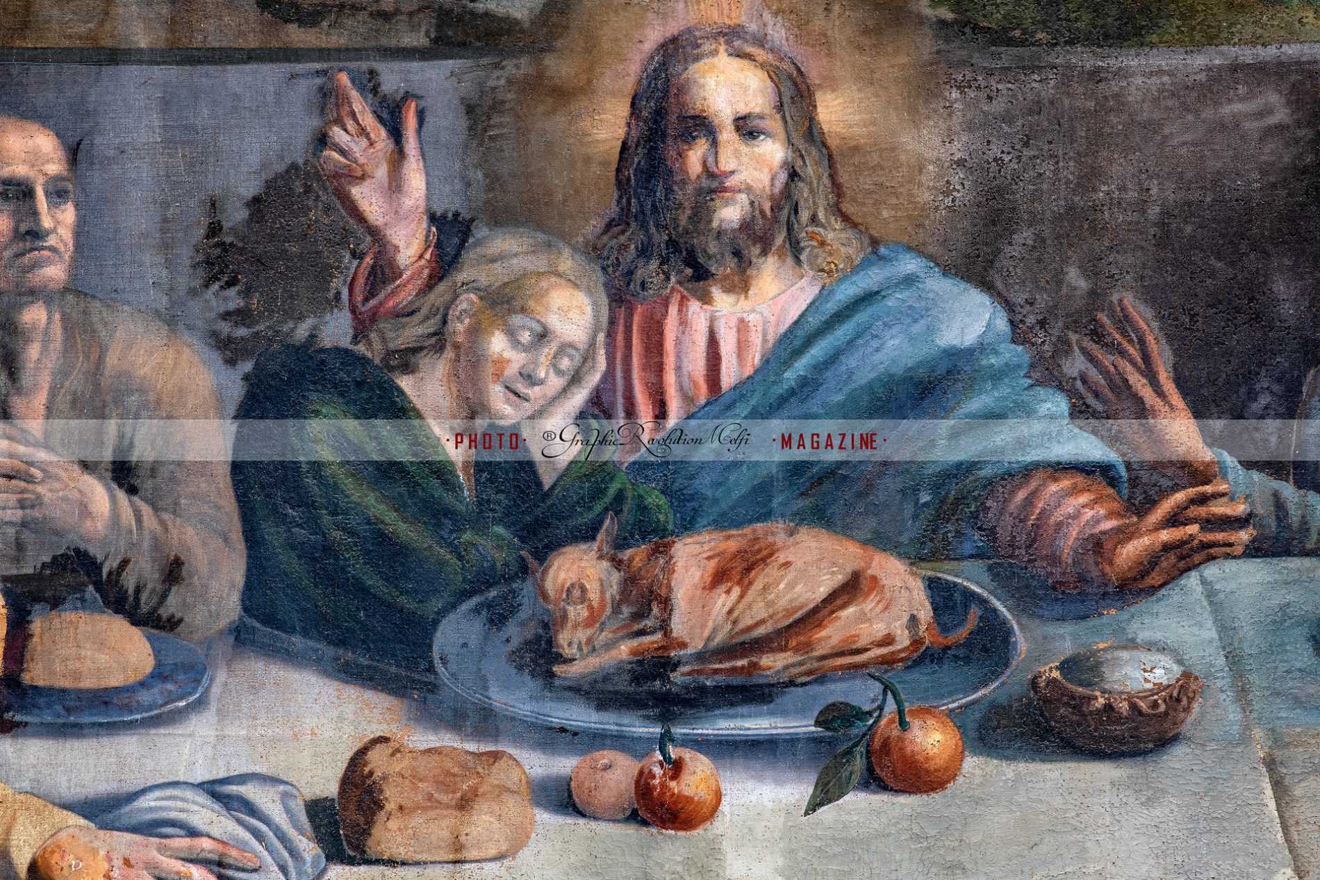 A Melfi il dipinto dell'ultima cena in cattedrale san giovanni dormiente e gesù