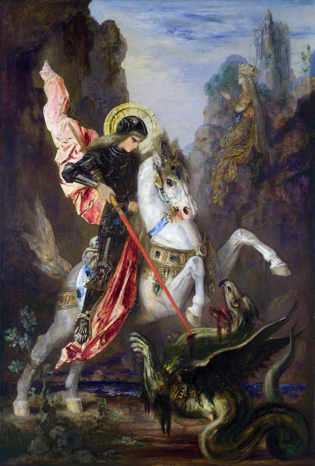 San Giorgio il Santo del 23 Aprile Gustave Moreau, Saint George and the Dragon, oil on canvas, 1889-1890 (The National Gallery, London)