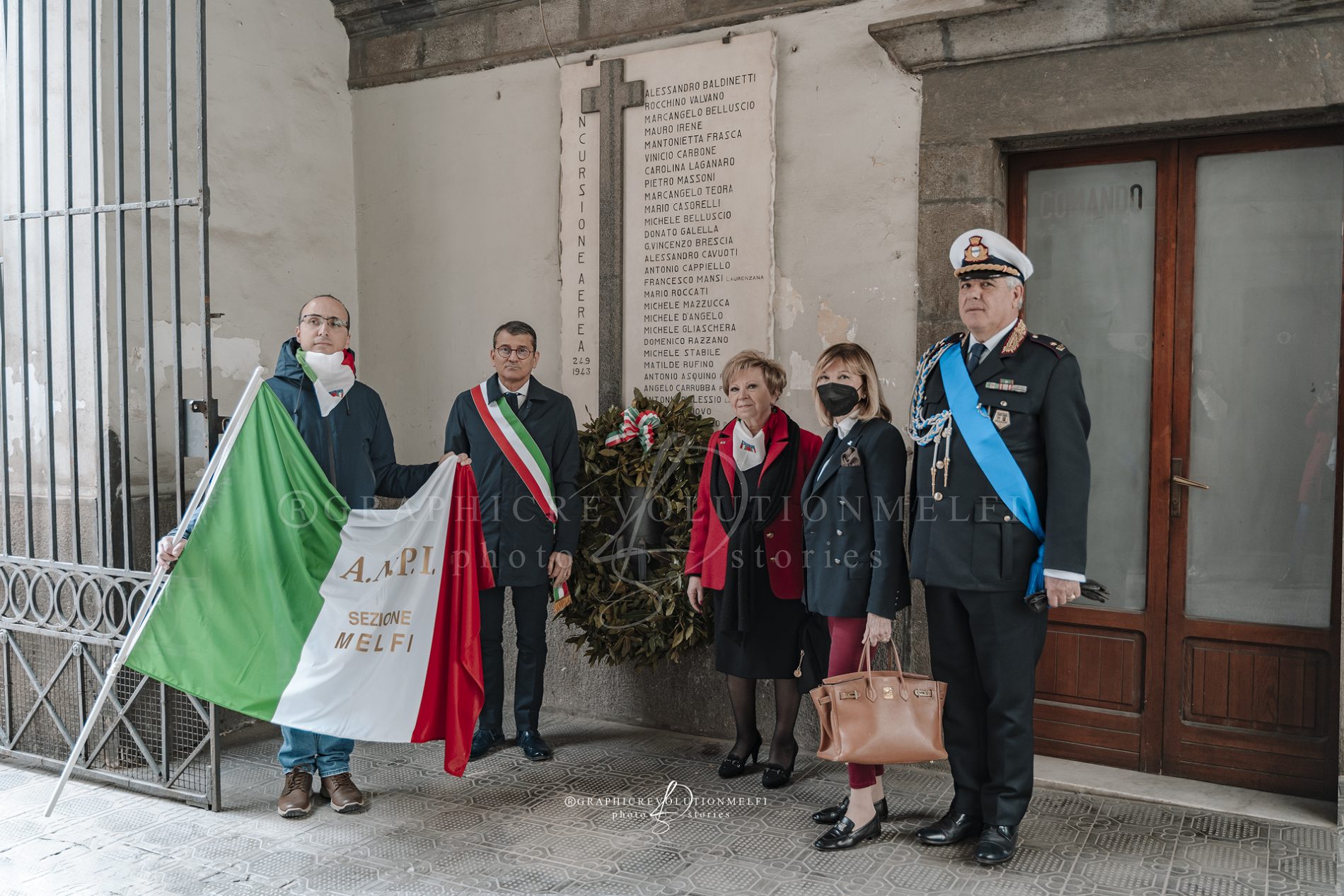 Melfi Festa della Liberazione Manifestazione del 25 Aprile 2022 sindaco giuseppe maglione tricolore basilicata vigili u rbani comandante rubicondo