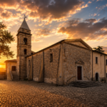 Il Santuario di San Donato a Ripacandida illuminato dalla luce del tramonto, uno dei luoghi di culto più importanti della Basilicata.